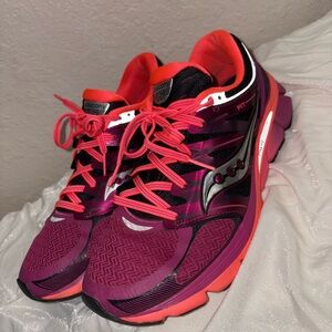 Saucony Athletic Sneakers in Purple and Coral Performance Design